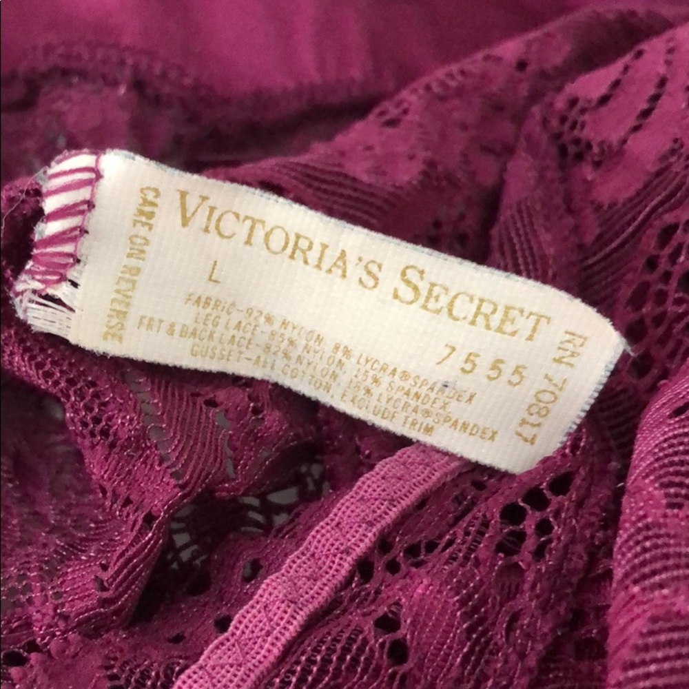 VS VINTAGE SATIN, LACE, & MESH PURPLE BRA & PANTY - Picture 11 of 15